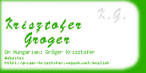 krisztofer groger business card